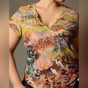 Michelle Morin for Anthropologie Notched Tee Size XL NWT